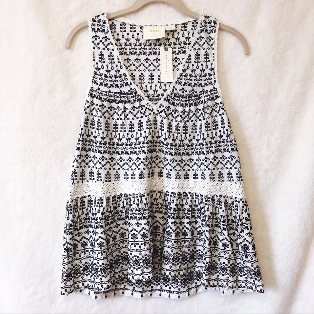 Anthropologie Ivory Cammie Embroidered Peplum Top - Picture 11 of 16